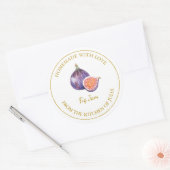 Goldhommade Fig-Jam-Label | weiß Runder Aufkleber (Umschlag)