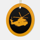 Goldhubschrauber Keramik Ornament (Links)