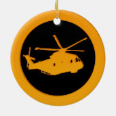Goldhubschrauber Keramik Ornament (Hinten)