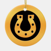 Goldhufeisen Keramikornament (Vorne)