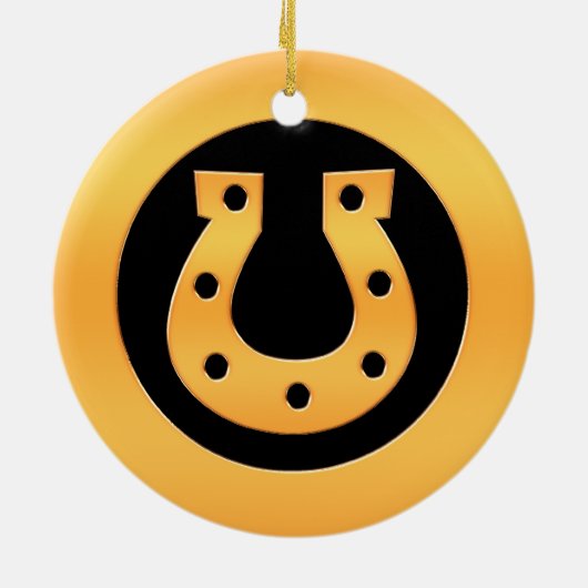 Goldhufeisen Keramikornament (Hinten)