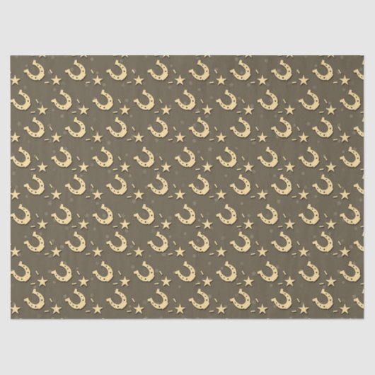 Goldhufeisen und Sterne Seidenpapier (Vorderseite)