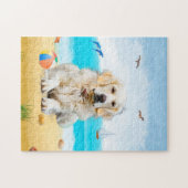 Goldhund am Strand Puzzle (Horizontal)