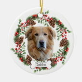 Goldhund Keramik Ornament (Vorne)
