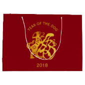 GoldhundPapercut Chinesisches Neujahrsfest 2018 L Große Geschenktüte (Rückseite)