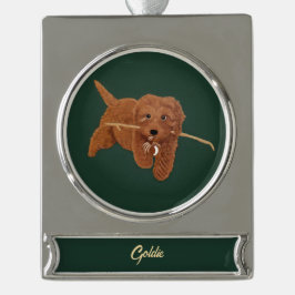 Goldie Doodle Banner-Ornament Silber