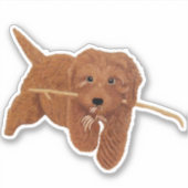 Goldie Doodle kleine maßgeschneiderte Aufkleber (Vorderseite)