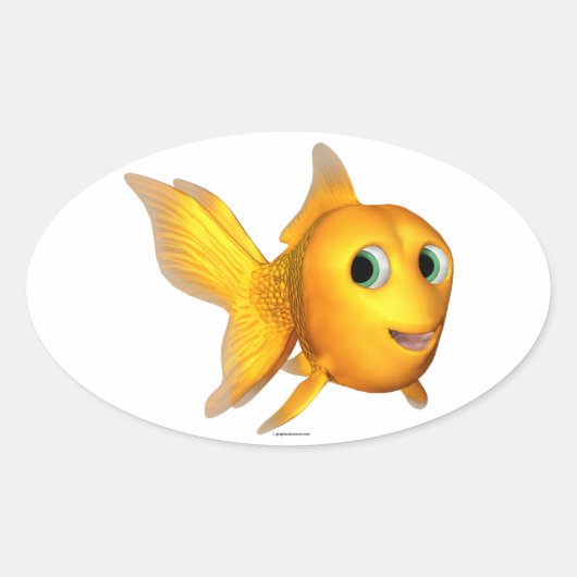 Goldie Fish Oval Stickers (Vorderseite)