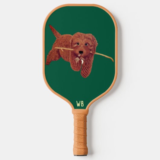 Goldie Golden Dog Green Pickleball Schläger (Vorderseite)