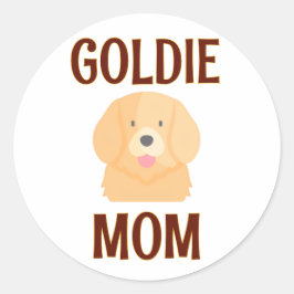 Goldie Golden Retriever Hund Mama Papa Tierliebhab Runder Aufkleber