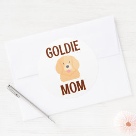 Goldie Golden Retriever Hund Mama Papa Tierliebhab Runder Aufkleber