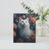 Goldie the Turkish Angora Cat Postcard Postkarte (Stehend Vorderseite)