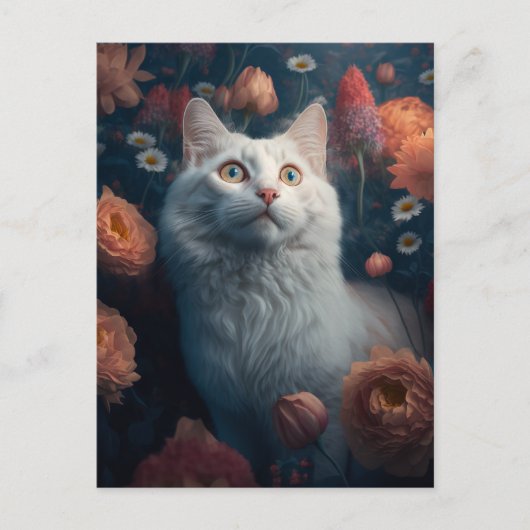Goldie the Turkish Angora Cat Postcard Postkarte (Vorderseite)