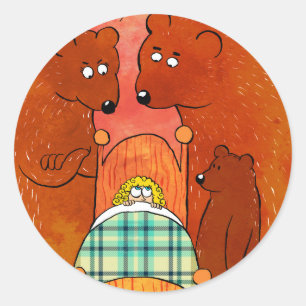 Goldilocks and the Three Bears Runder Aufkleber