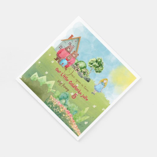 Goldilocks Birthday Napkin Serviette (Ecke)