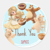 Goldilocks Danke Geburtstag Runder Aufkleber (Vorderseite)