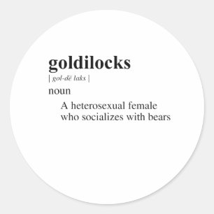 GOLDILOCKS RUNDER AUFKLEBER