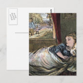 Goldilocks Schlaf im Bett des kleinen Bären Postkarte (Vorne/Hinten)