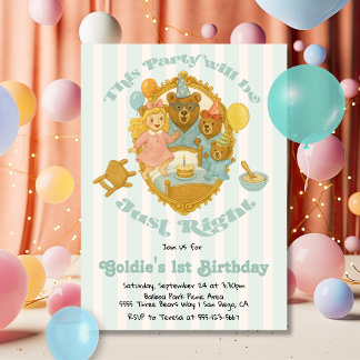 Goldilocks & the Three Bears Birthday Party Einladung