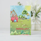 Goldilocks und Bären Happy Birthday Karte (Stehend Vorderseite)