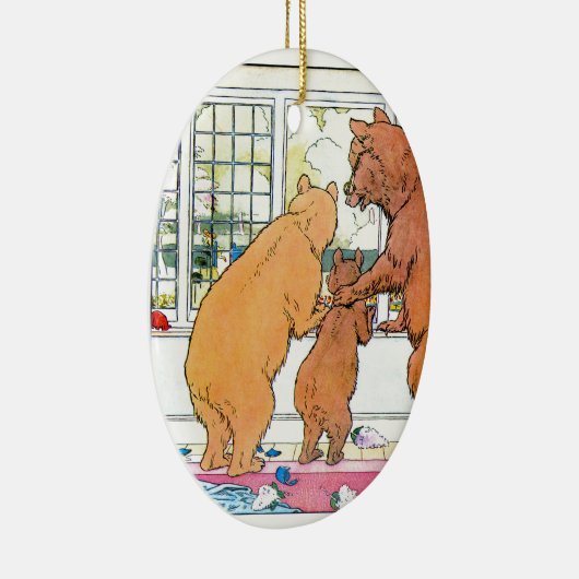 Goldilocks und die drei Bären Keramik Ornament (Rechts)