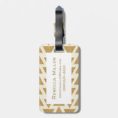 Goldim freien geometrisches Muster Geo-Schritt-| Gepäckanhänger (Rückseite vertikal)