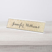 GoldImitat-Glitzer-Name-Schreibtisch-Namensschild Schreibtischnamensplakette (Vorderseite )