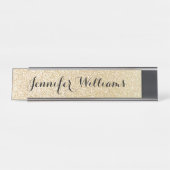 GoldImitat-Glitzer-Name-Schreibtisch-Namensschild Schreibtischnamensplakette (Vorderseite )
