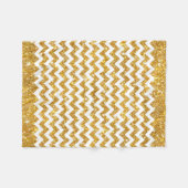 GoldImitat-Glitzer-weißes Zickzack Muster Girly Fleecedecke (Vorderseite (Horizontal))