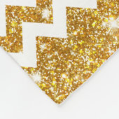 GoldImitat-Glitzer-weißes Zickzack Muster Girly Fleecedecke (Ecke)