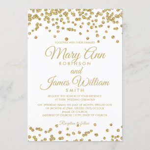 GoldImitat-Glitzerconfetti-elegantes Einladung