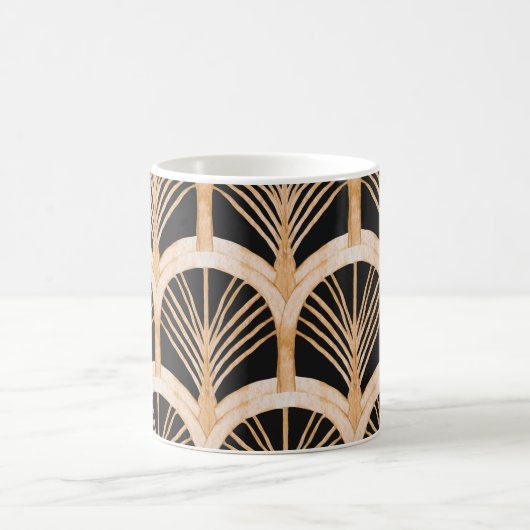 Goldimitation: Aquarellkunst Deko. Kaffeetasse (Mittel)