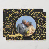 Goldimpression Foto Jubiläum Einladung (Vorne/Hinten)