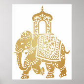 Goldindischer Elefant Poster (Vorne)