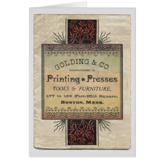 Golding 1887 Druckpressekarte (Vorne)