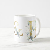 Goldinitialen, mit blauen Blattpaaren Tasse (VorderseiteRechts)