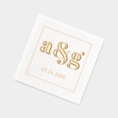 Goldinitialen mutige Typografie Servietten Mit Folie (Links)