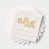 Goldinitialen mutige Typografie Servietten Mit Folie (Insitu (Gestapelt))