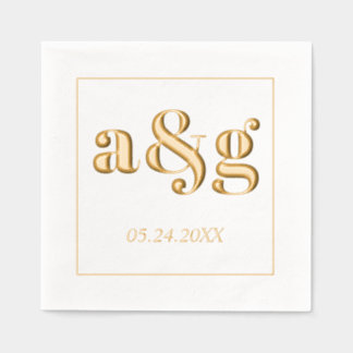 Goldinitialen mutige Typografie Servietten Mit Folie