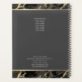 Goldinitialen, Name, Schwarz/Gold-Marmor, Dunkelgr Planer (Rückseite)