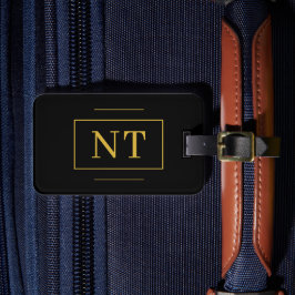 Goldinitials Monogram Black Gepäckanhänger