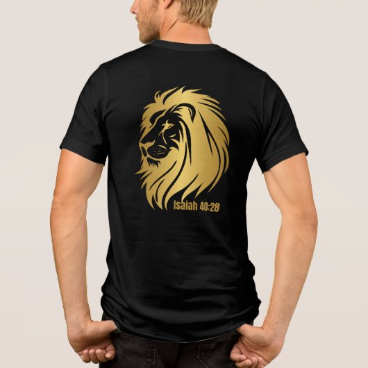 Goldion von Judah Isaiah 40:28 Christlich Tri-Blend Shirt (Rückseite)