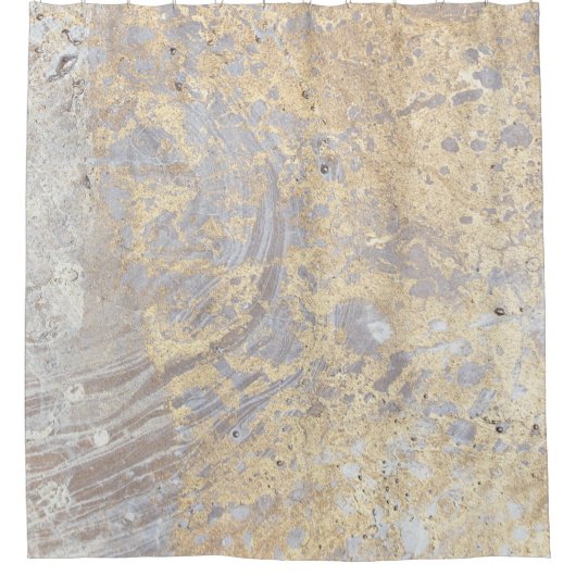 Goldish beige graues Marmormuster Duschvorhang (Vorderseite)