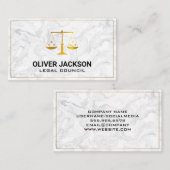 Goldjustizskala | Marmor Visitenkarte (Vorne/Hinten)