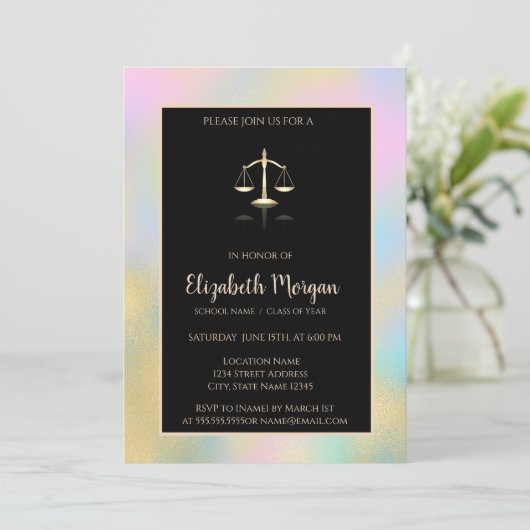 Goldjustizstudio Einladung (Stehend Vorderseite)