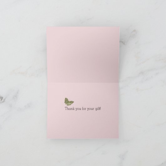 Goldjuwel-Schmetterling danken Ihnen Dankeskarte (Innenseite)