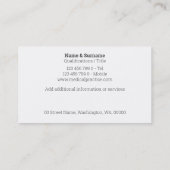 Goldkadukus, graue, weiße Dermatologin Visitenkarte (Rückseite)