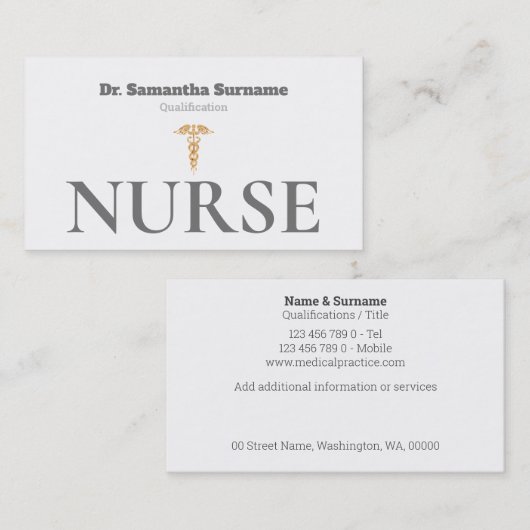 Goldkadukus-Grauschwester Visitenkarte (Vorne/Hinten)