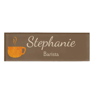 Goldkaffeetasse-Namensschild Namenschild