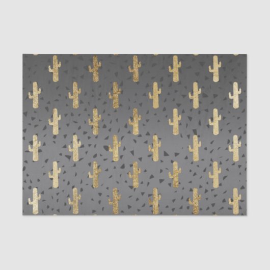 Goldkaktus auf moderner schicker seidenpapier (Vorderseite)